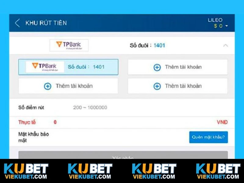 Quy trình rút tiền Kubet thành công nhanh chóng 